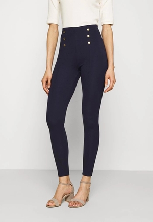 Pantalons ANNA FIELD Anna Field Punto Leggings With Button Detail Bleu Marine Femme | ONY-0166929